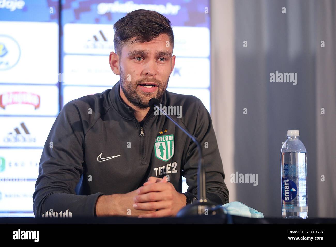 Jurgen Henn coach of FC Flora Tallinn at press conference in Zagreb, Croatia, on September 30, 2020. FC Flora Tallinn will play the UEFA Europa League play-off match against GNK Dinamo tomorrow. Photo: Goran Stanzl/PIXSELL Stock Photo