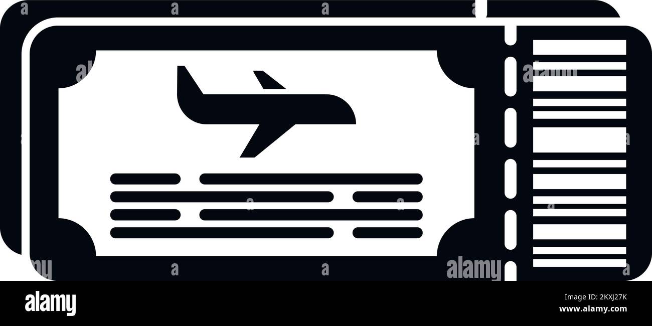 Airplane ticket icon simple vector. Plane travel. Travel traffic Stock Vector