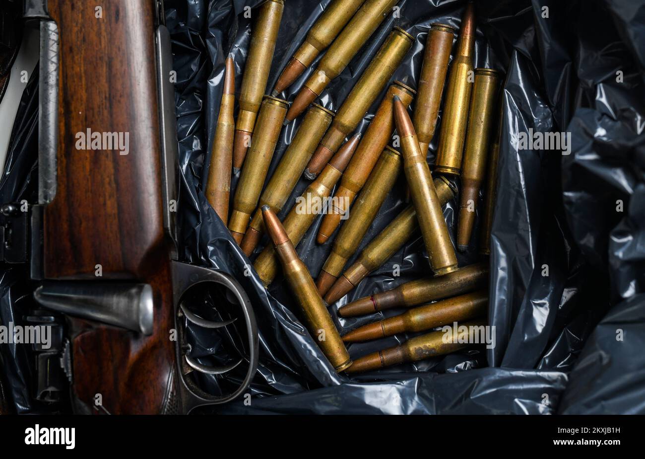 Illustration stock photos for illegal possession of firearms and
