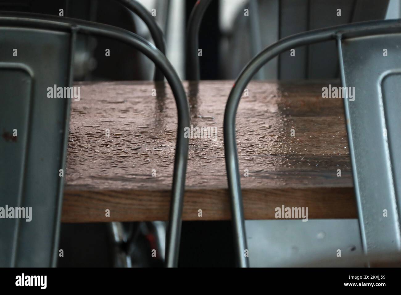 Due to coronavirus pandemic and cold weather the cafe bar terraces are ...