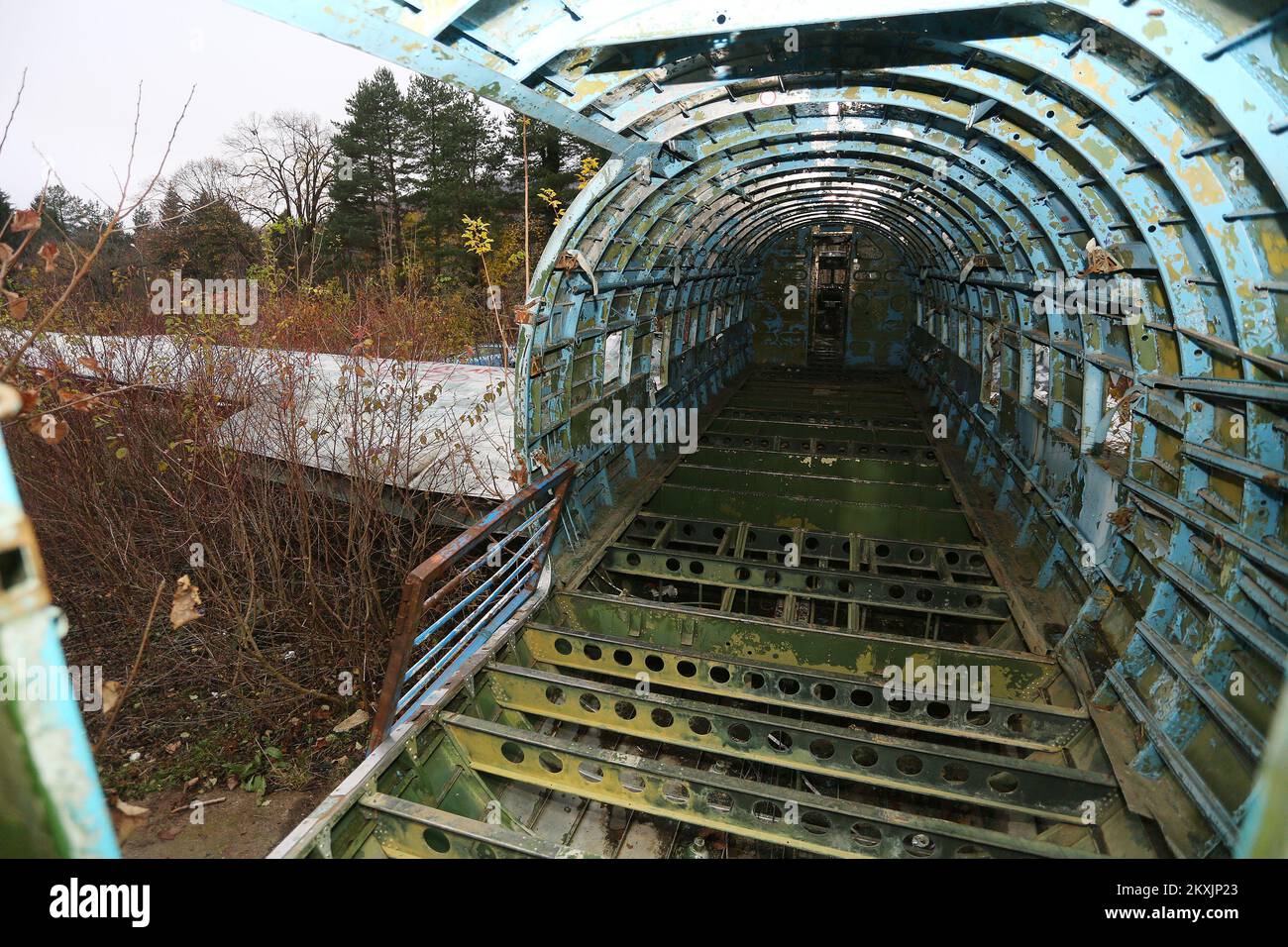 Abandoned Douglas C-47 at Zeljava Airforce Base, situated on the border ...