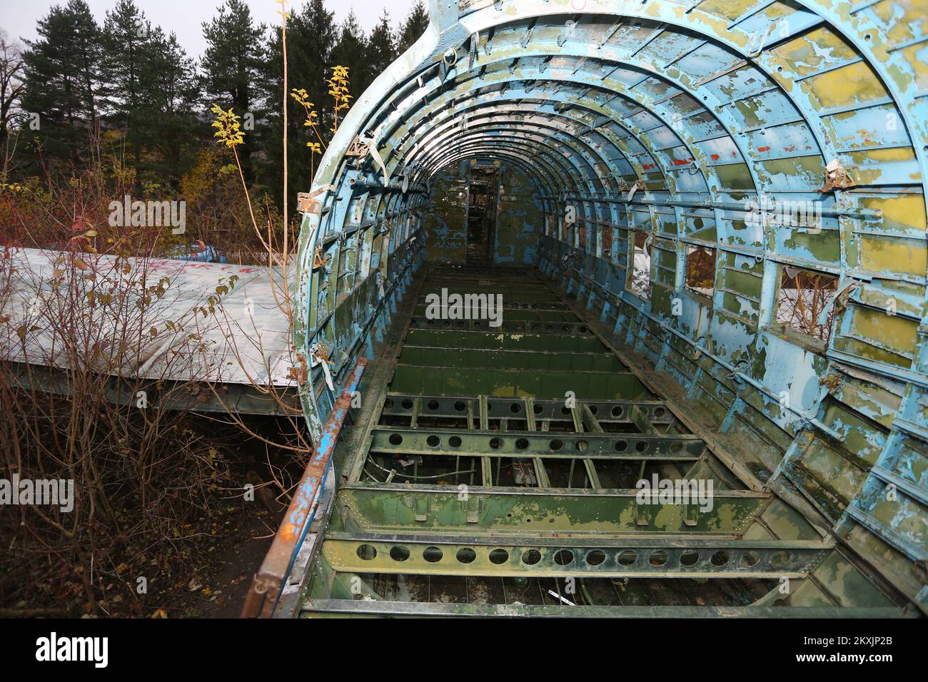 Abandoned Douglas C-47 at Zeljava Airforce Base, situated on the border ...