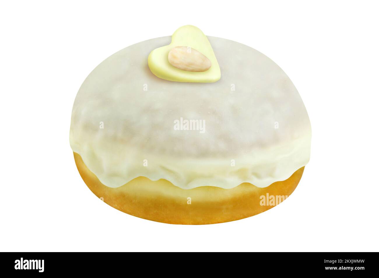German Christmas cake with marzipan isolated on white background Stock