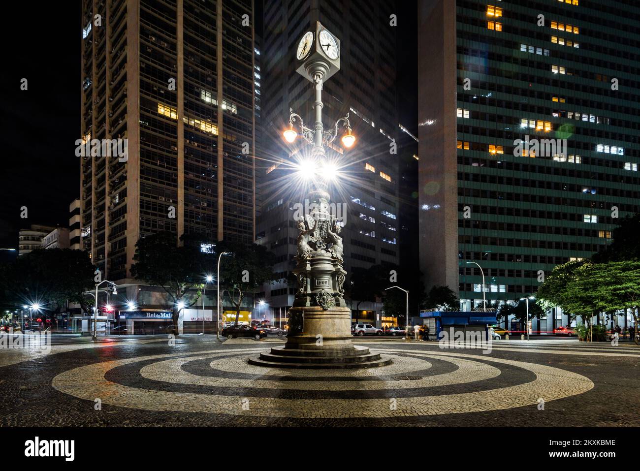 Carioca Clock Monument in Rio de Janeiro City at Night Stock Photo Alamy