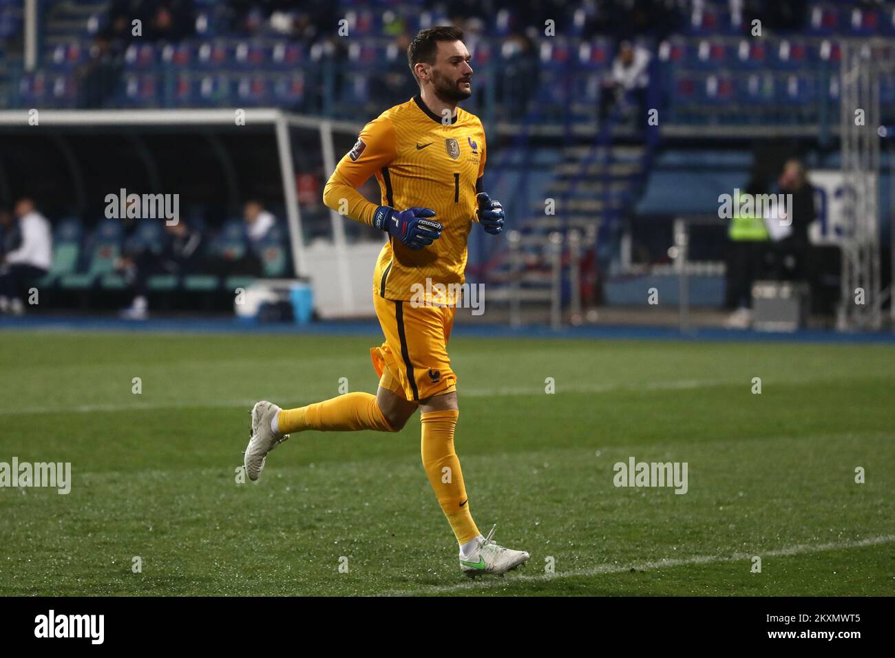 SARAJEVO, BOSNIA AND HERZEGOVINA - MARCH 31: Hugo Lloris of France during the FIFA World Cup 2022 Qatar qualifying match in group D between Bosnia and Herzegovina and France on March 31, 2021 at Stadium Grbavica, in Sarajevo. Photo: Armin Durgut/PIXSELL Stock Photo
