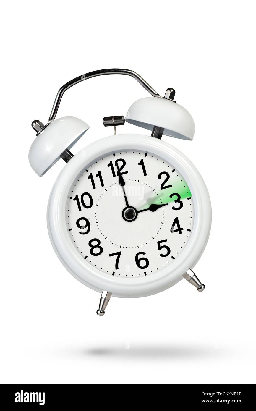 Change time. Summer time concept isolated on white background. A white