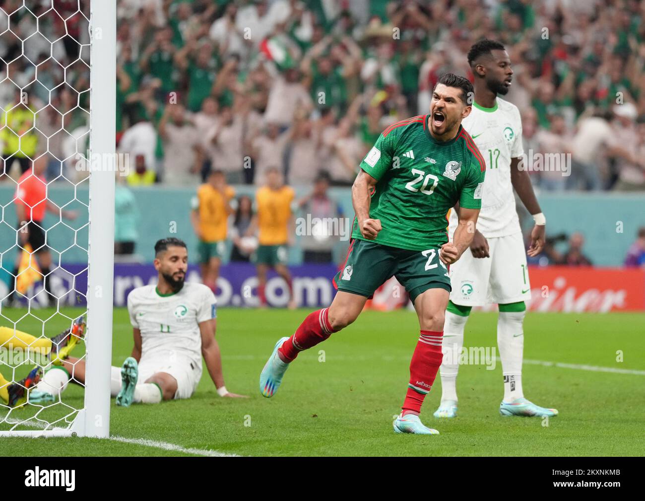 Mexico's Henry Martin celebrates scoring their side's first goal of the