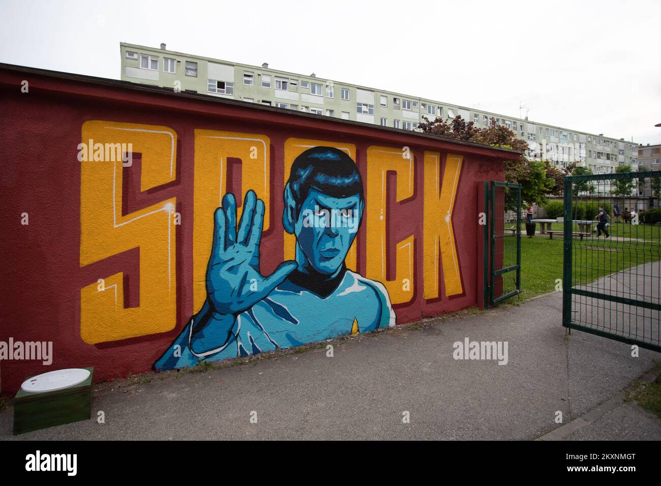 Star Track franchise character Mr. Spock graffiti is seen in Zagreb, Croatia on May 27, 2021. Photo: Davor Puklavec/PIXSELL Stock Photo