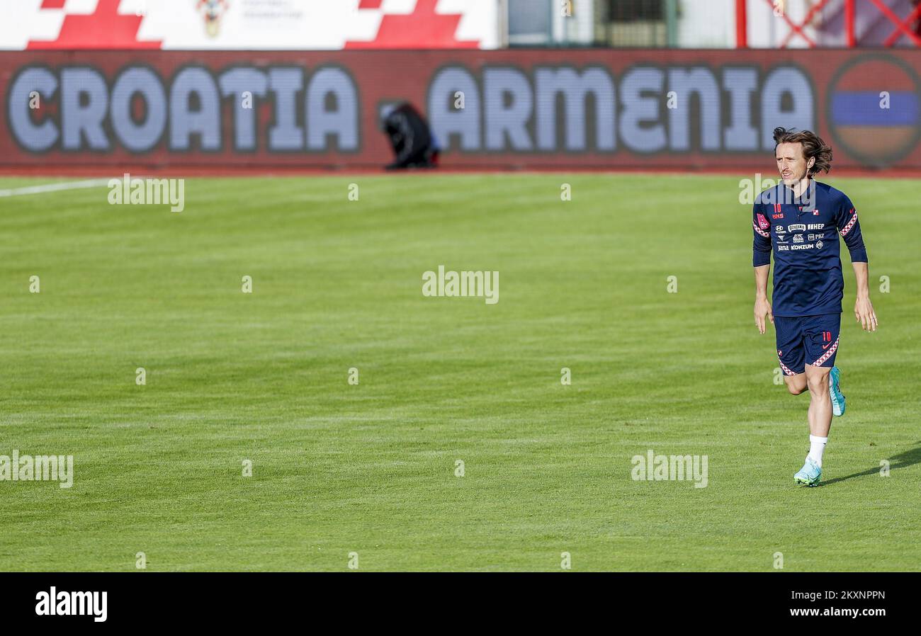 Croatian football player Luka Modric is seen during the training of the Croatian national football team ahead of the friendly match against Armenia., in Velika Gorica, Croatia, on May 31, 2021. Photo: Slavko Midzor/PIXSELL Stock Photo