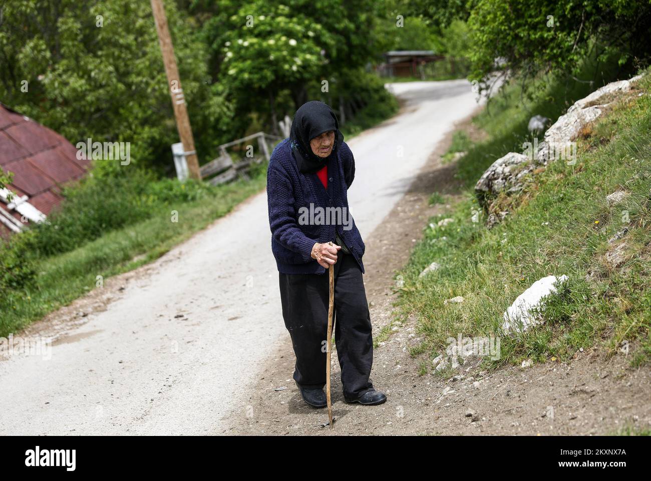 The village of Bozanovici near Kalinovik is the birthplace of war criminal Ratko Mladic. The villagers still support Ratko Mladic and they hope that the court in The Hague will acquit him of all charges. The final verdict against Ratko Mladic, former commander of the Republika Srpska Army's (VRS) General Staff, who is charged with the most serious war crimes committed in Bosnia and Herzegovina (1992-1995), including genocide, will be handed down on Tuesday, June 8, in Hague, after he was sentenced to life in prison in the first instance. Photo: Armin Durgut/PIXSELL Stock Photo