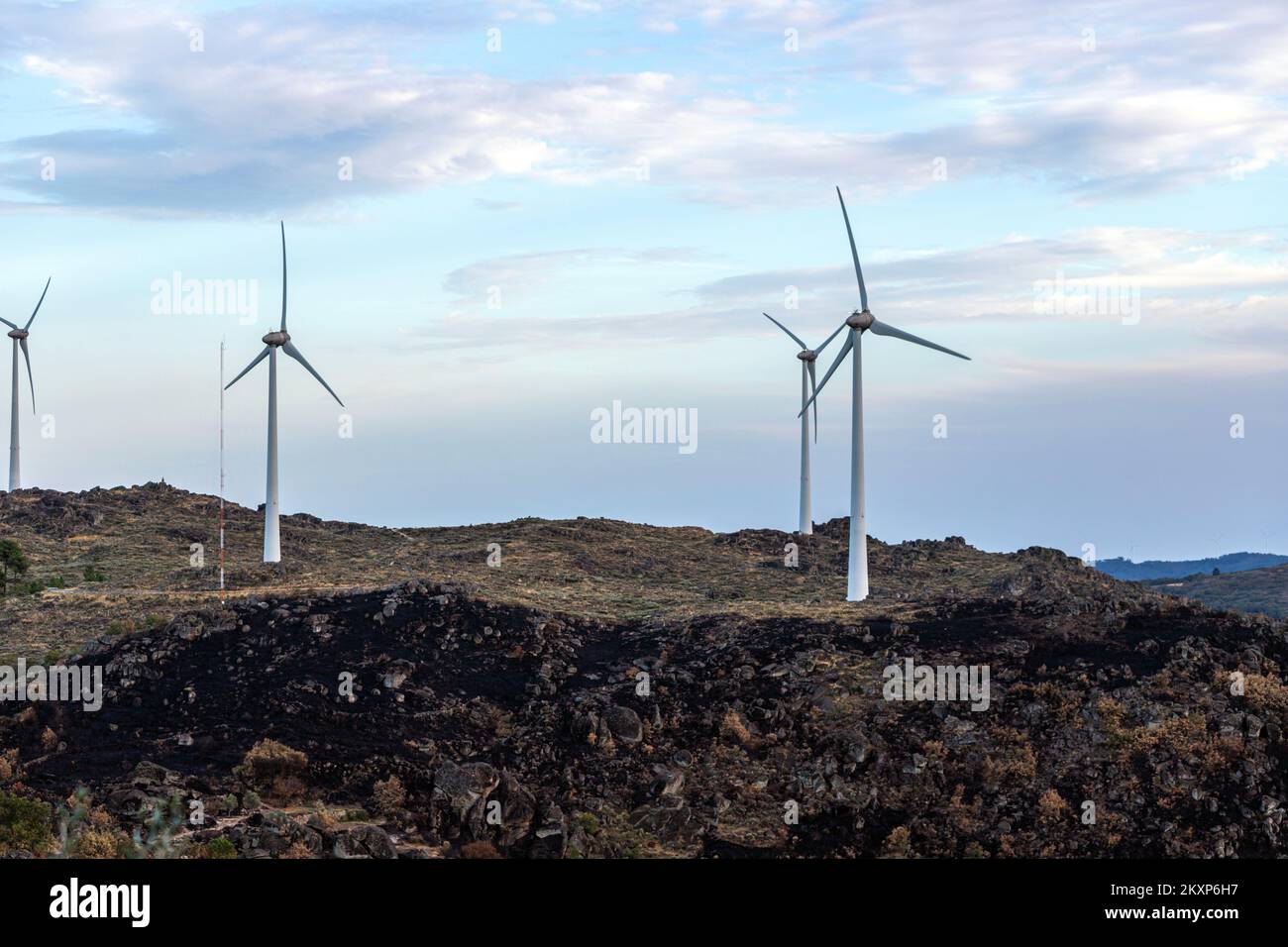 Windfarm near Sortelha, Portugal Stock Photo