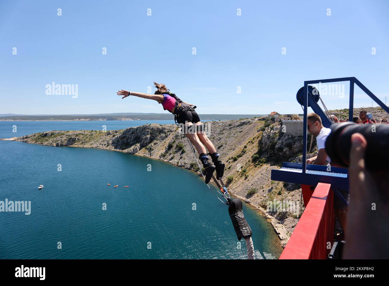26.06.2021 Maslenica, Zadar The athletes opened the Bungee Jumping season by jumping from the