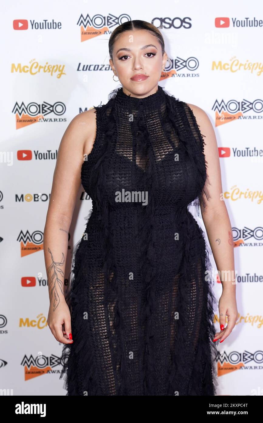 Mahalia attending the Mobo Awards 2022 at the OVO Arena Wembley, London