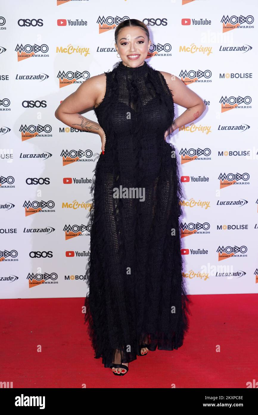Mahalia attending the Mobo Awards 2022 at the OVO Arena Wembley, London