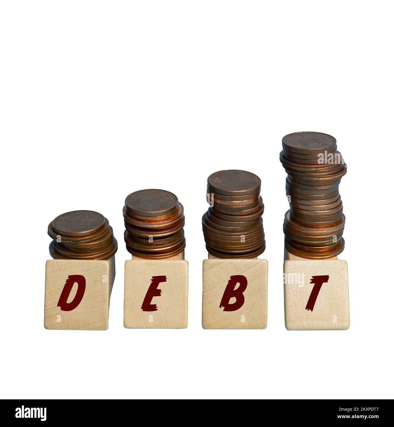 the increase in debt due to inflation on world markets Stock Photo