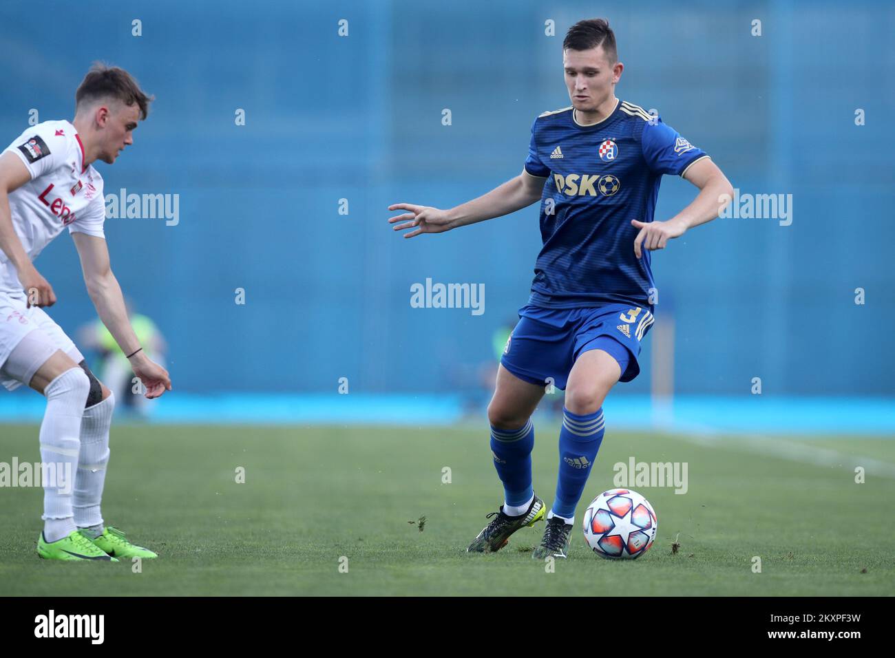 Daniel Stefulj of Dinamo Zagreb controls a ball during UEFA Champions League First Qualifying Round match between GNK Dinamo Zagreb and Valur at Maksimir Stadium in Zagreb, Croatia on July 7, 2021. Photo: Igor Kralj/PIXSELL Stock Photo