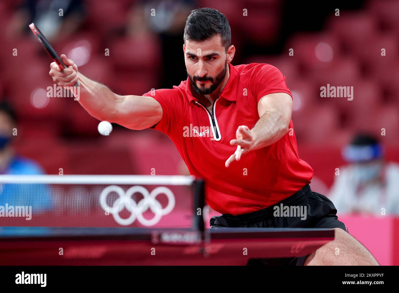 Andrej Gacina during the match against Kokou Dodji Fanny in Tokio on July  24, 2021. Croatian table tennis player Andrej GaÄ‡ina defeated Kokou Dodji  Fanny from Toga in the 1st round of