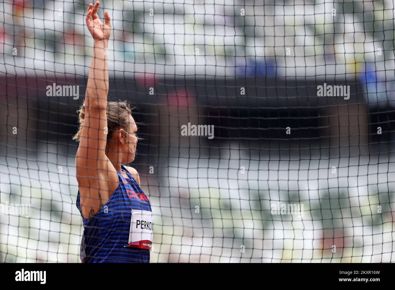 TOKYO, JAPAN JULY 31 Sandra Perkovic of Team Croatia competes in the