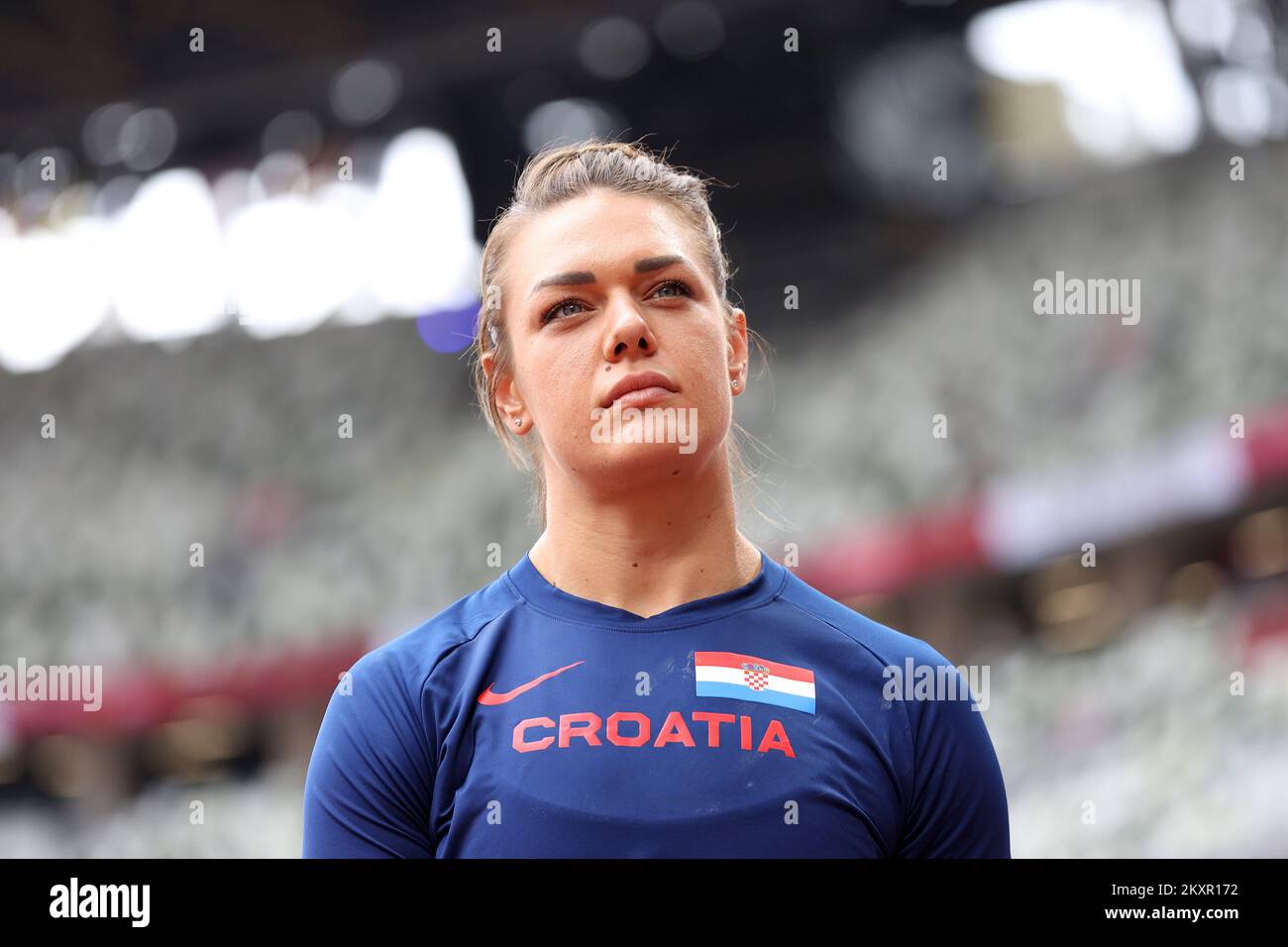 TOKYO, JAPAN JULY 31 Sandra Perkovic of Team Croatia waiting for the