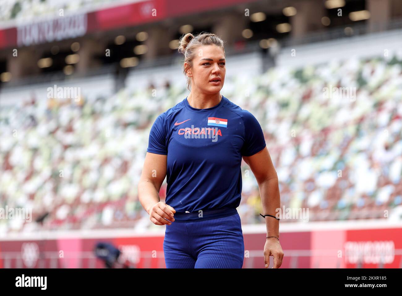 TOKYO, JAPAN JULY 31 Sandra Perkovic of Team Croatia waiting for the