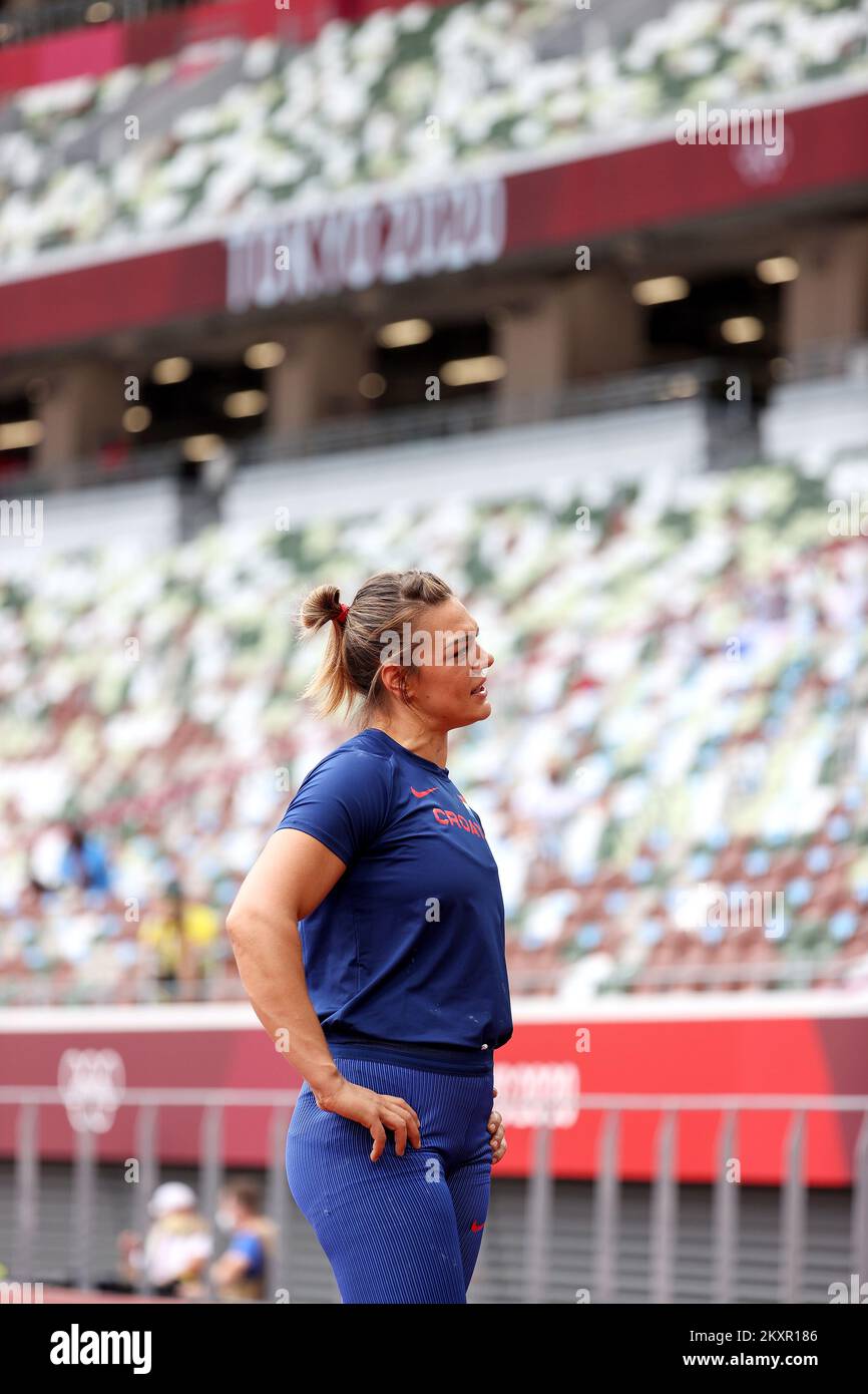 TOKYO, JAPAN JULY 31 Sandra Perkovic of Team Croatia waiting for the