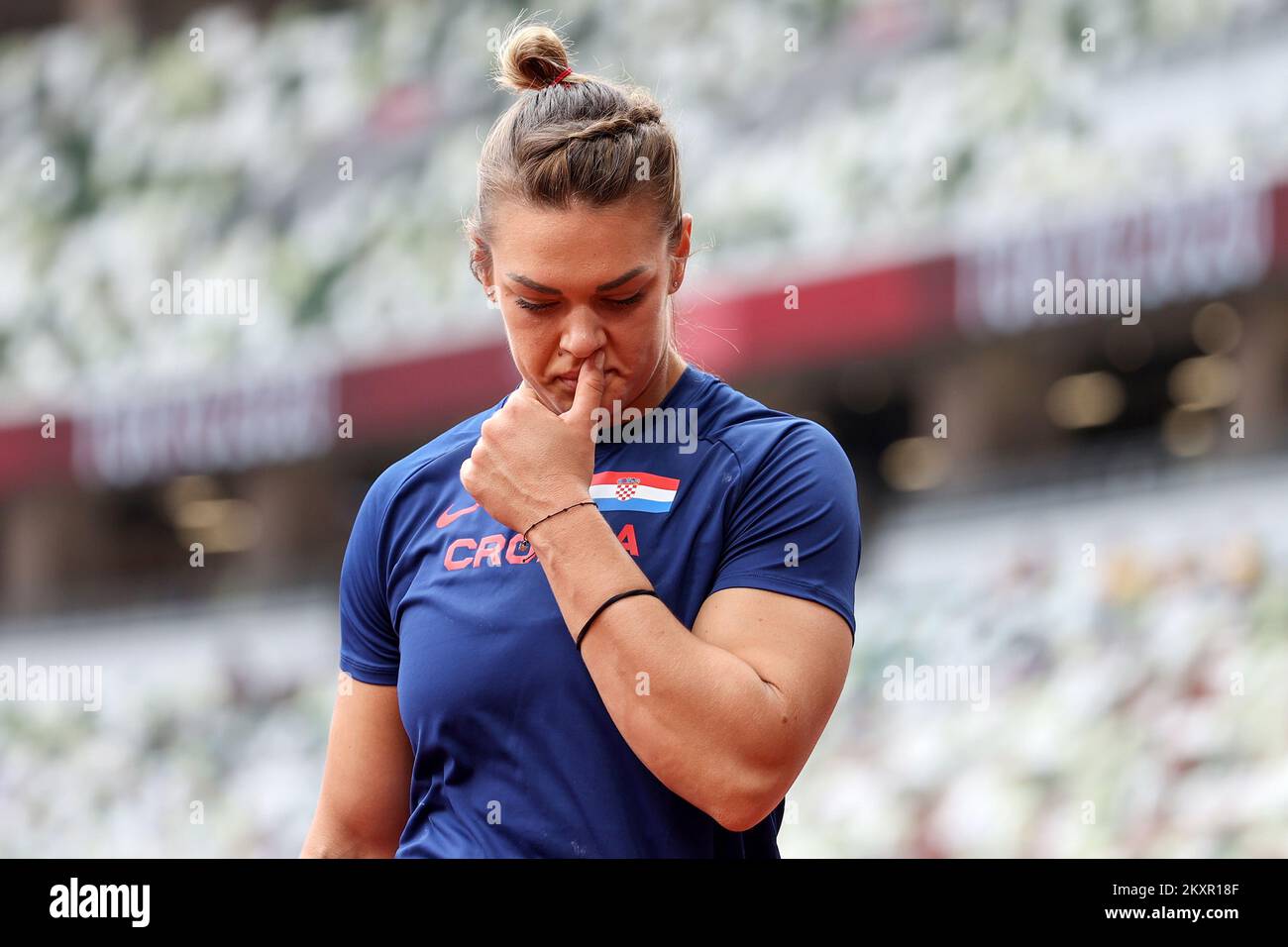 TOKYO, JAPAN JULY 31 Sandra Perkovic of Team Croatia waiting for the