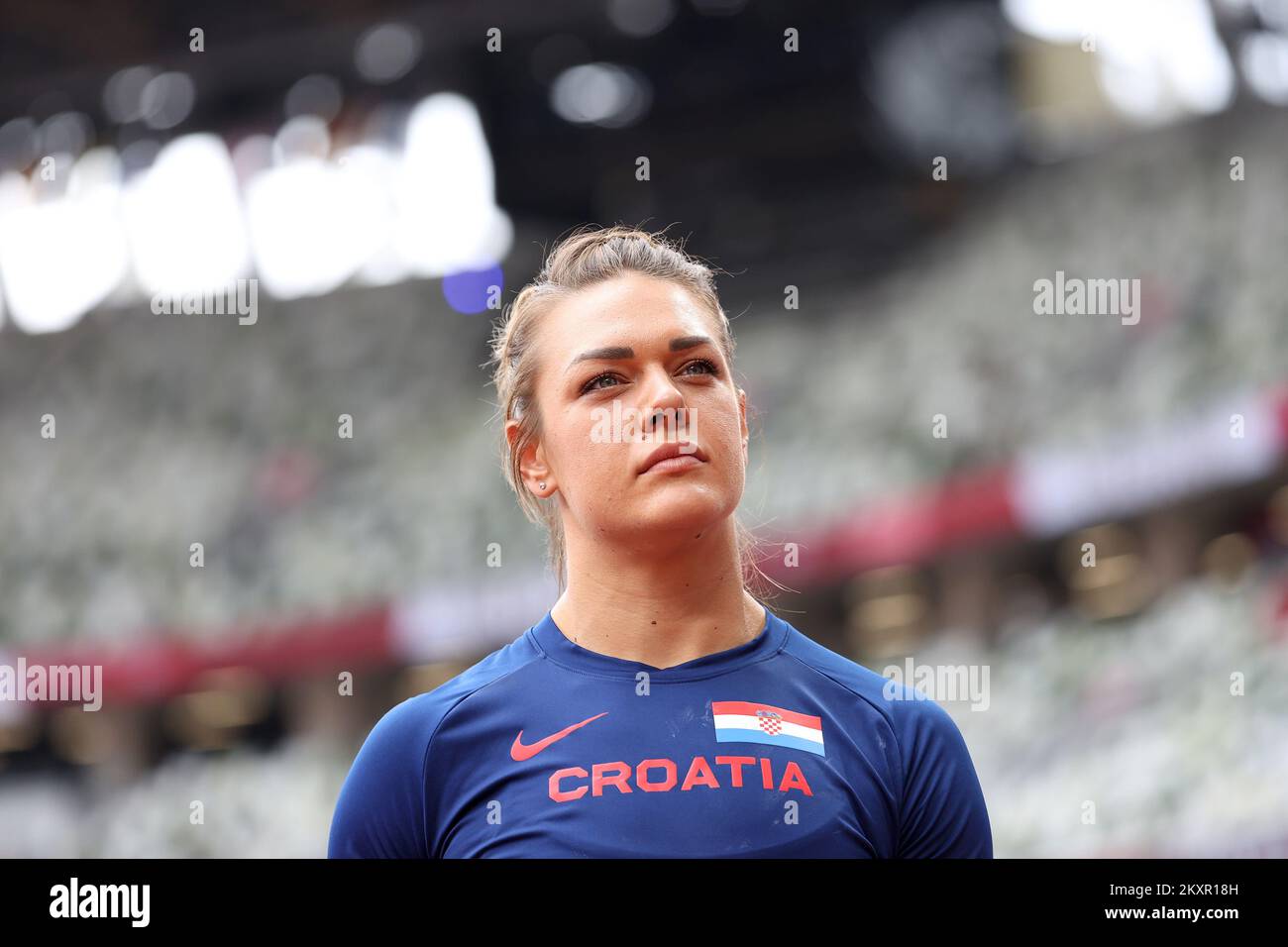 TOKYO, JAPAN JULY 31 Sandra Perkovic of Team Croatia waiting for the