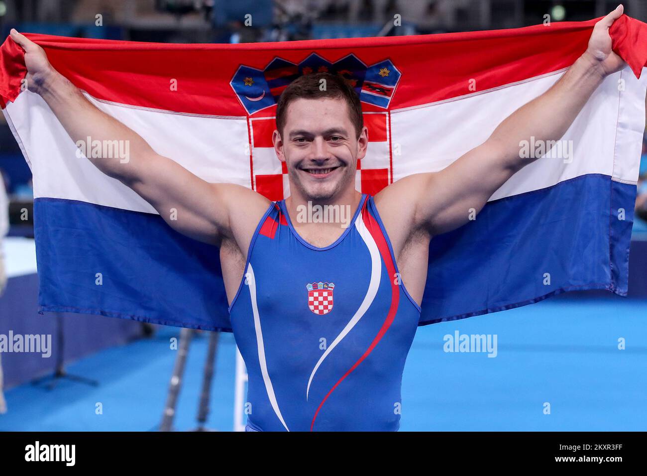 TOKYO, JAPAN AUGUST 03 Tin Srbic of Team Croatia celebrates winning