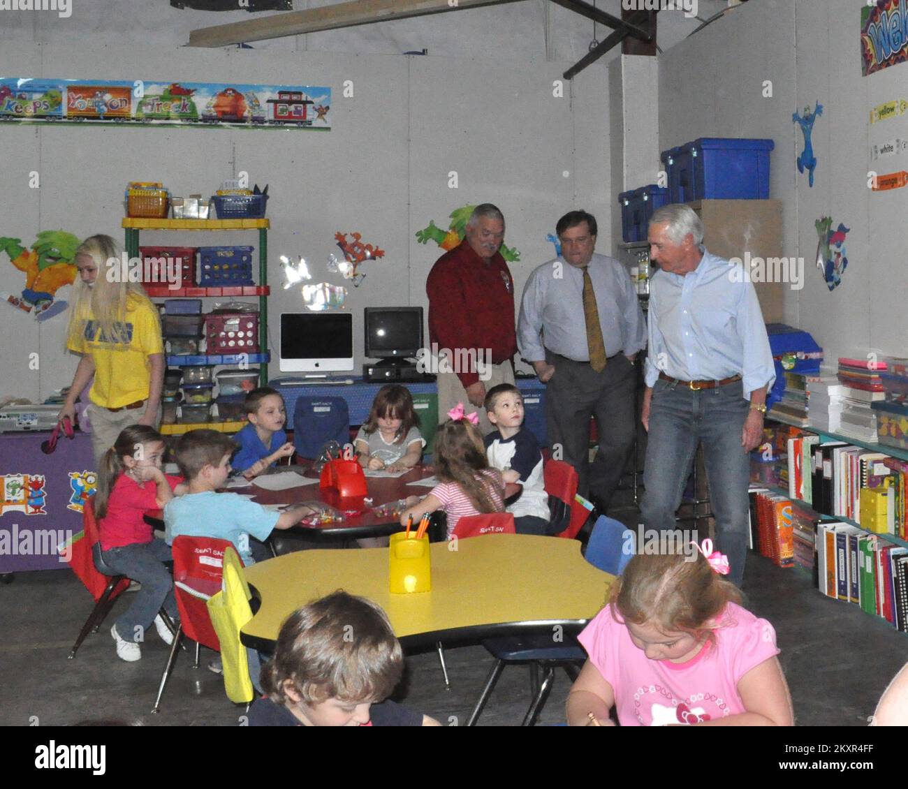 Governor Steve Beshear arrives in West Liberty. Kentucky Severe Storms, Tornadoes, Straight-line Winds, and Flooding. Photographs Relating to Disasters and Emergency Management Programs, Activities, and Officials Stock Photo