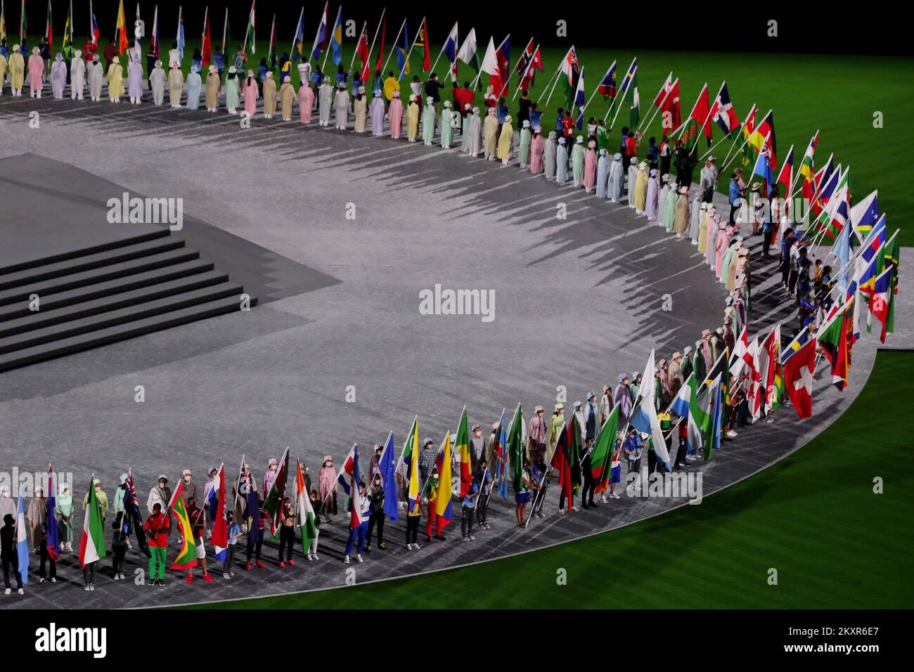 A general view as athletes gather during the Closing Ceremony of the Tokyo 2020 Olympic Games at Olympic Stadium on August 08, 2021 in Tokyo, Japan. Photo: Igor Kralj/PIXSELL Stock Photo
