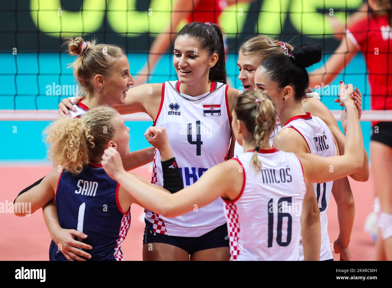 ZADAR, CROATIA AUGUST 19 Croatian volleyball players Rene Sain