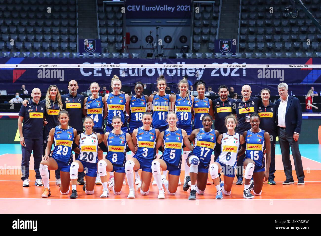 ZADAR, CROATIA AUGUST 20 Italian volleyball players pose for a group