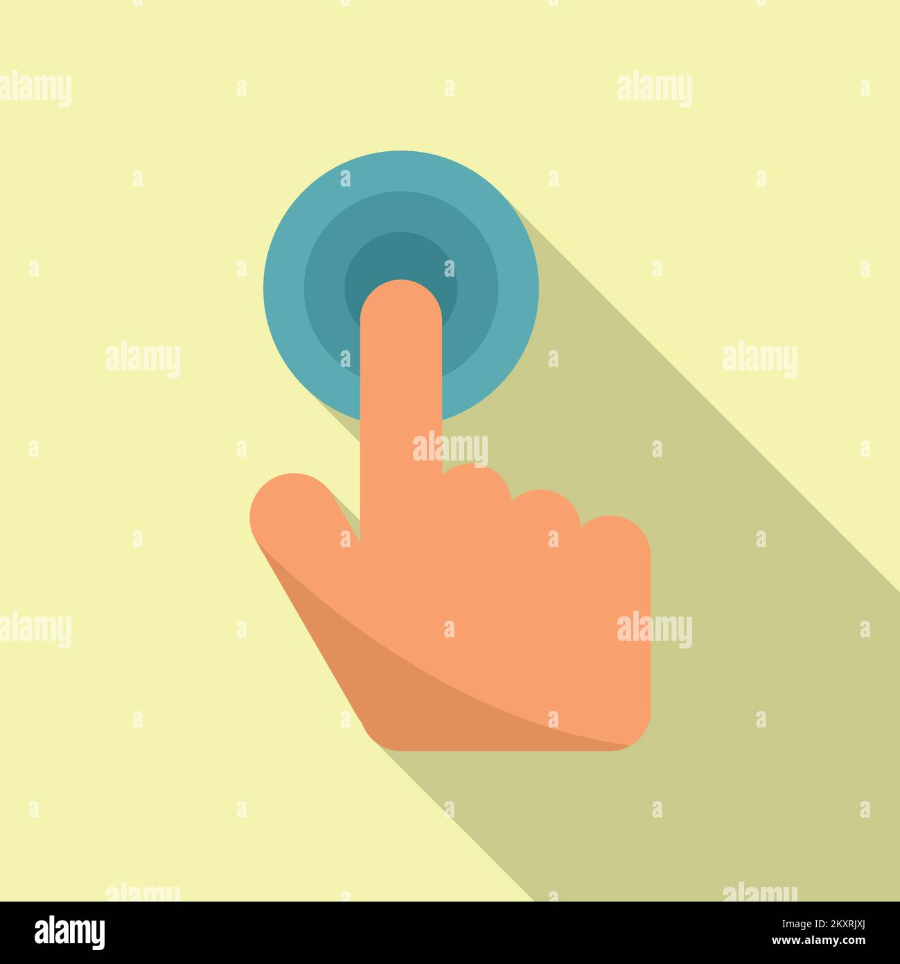 Touch button icon flat vector. Computer interface. Error user Stock