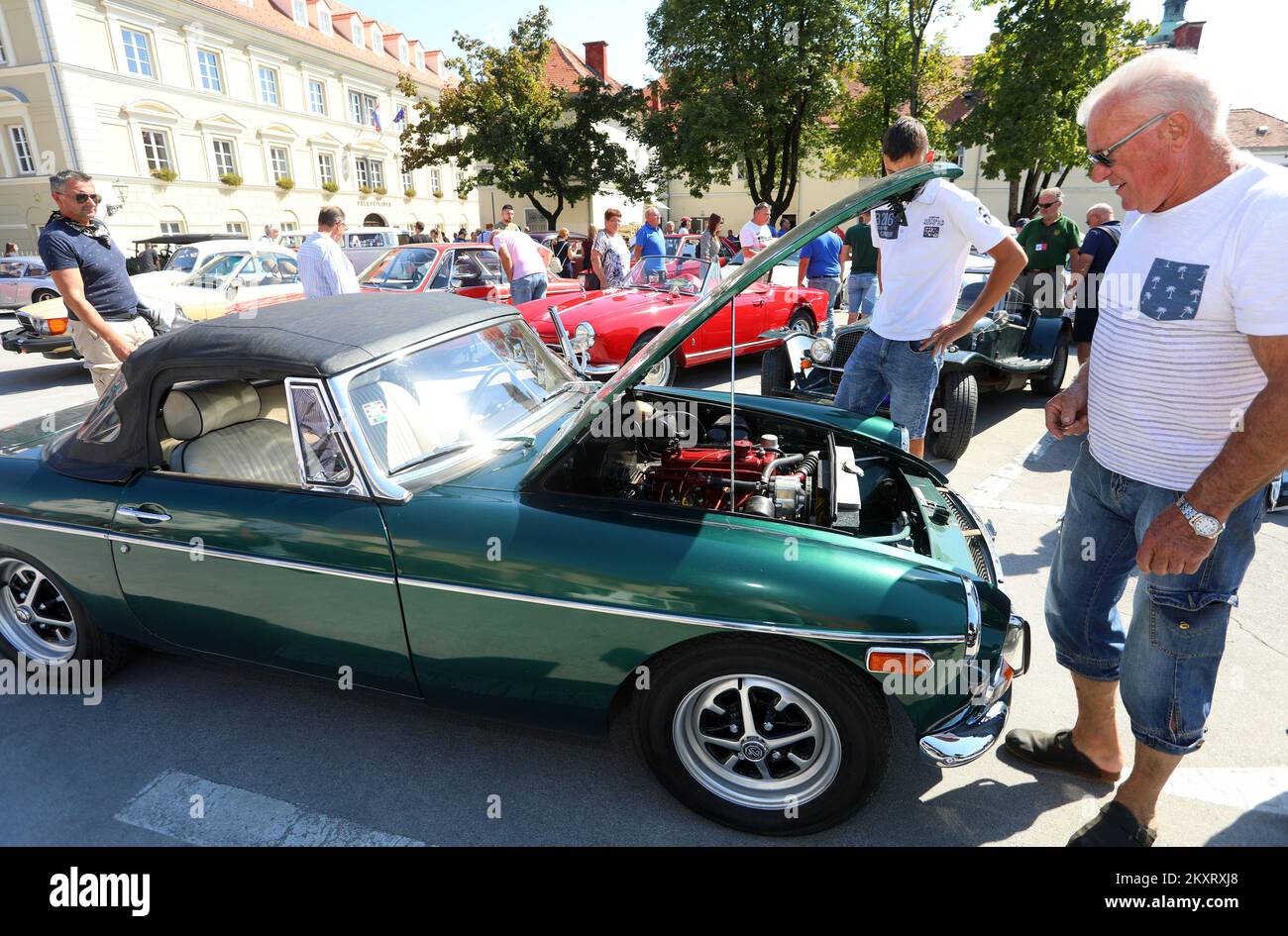 Green Oldtimer can be seen during the Zagreb Oldtimer Rally in Karlovac ...