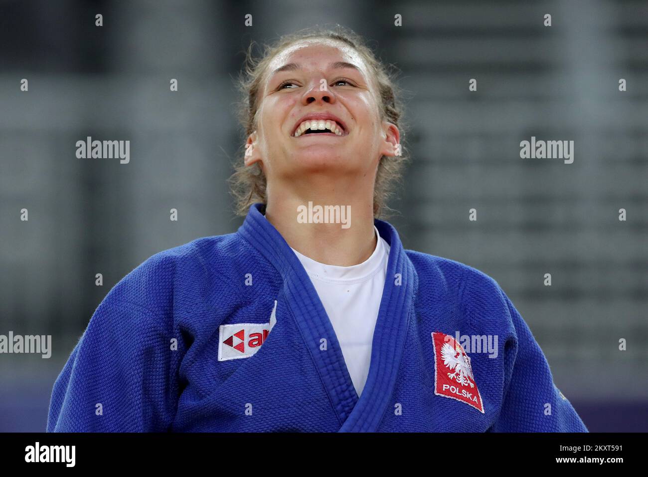 ZAGREB, CROATIA - SEPTEMBER 25: Katarzyna Sobierajska of Poland reacts ...
