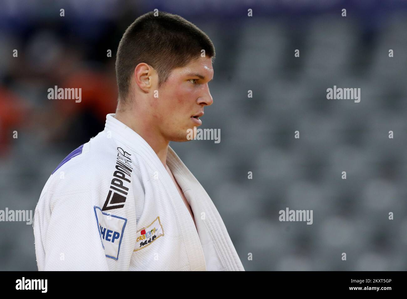 ZAGREB, CROATIA - SEPTEMBER 26: Marko Kumric of Croatia reacts in the ...
