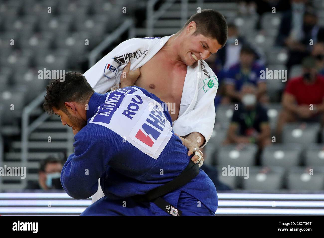 ZAGREB, CROATIA - SEPTEMBER 26: Marko Kumric of Croatia and Asley ...