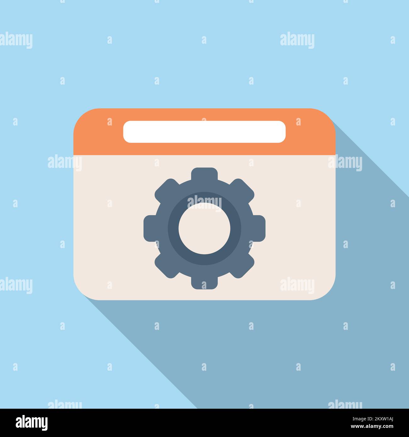Gear system icon flat vector. Button interface. Internet website Stock Vector