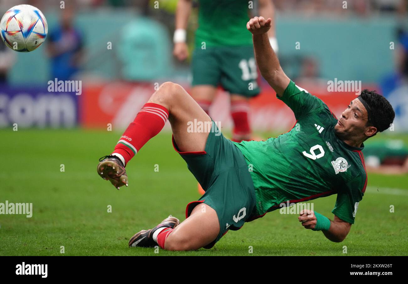 Mexico's Raul Jimenez during the FIFA World Cup Group C match at the Lusail Stadium in Lusail, Qatar. Picture date: Wednesday November 30, 2022. Stock Photo