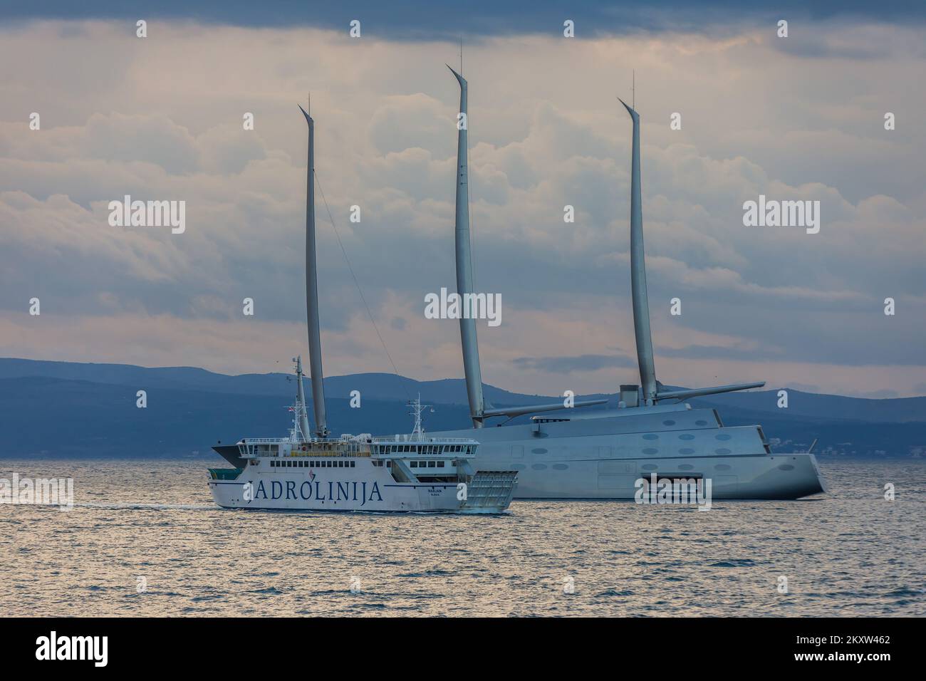 A view of the largest and most expensive yacht in the world Sailing