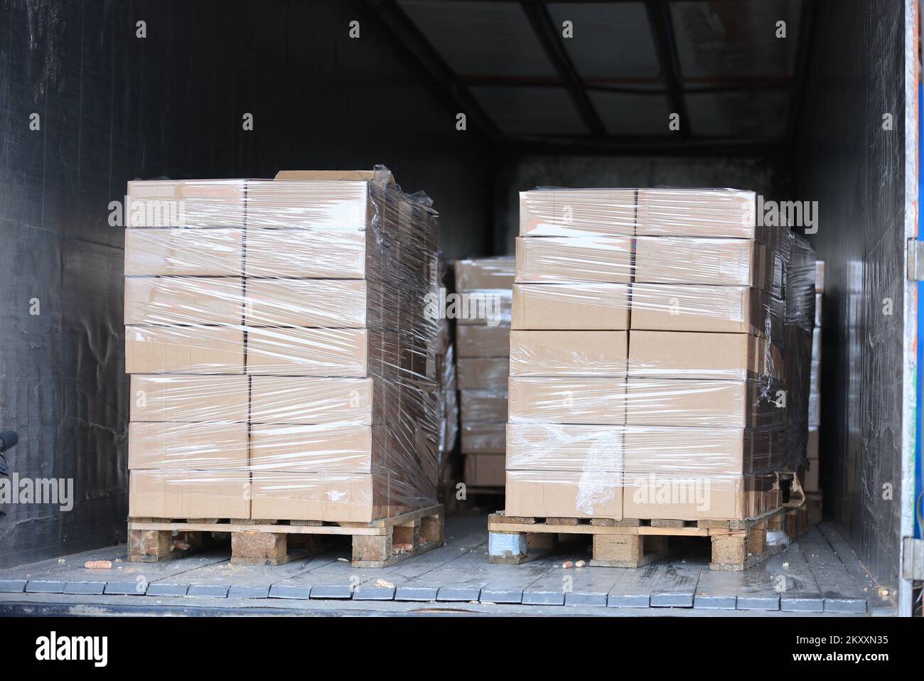 Confiscated tobacco molasses pictured at Border crossing Bajakovo on