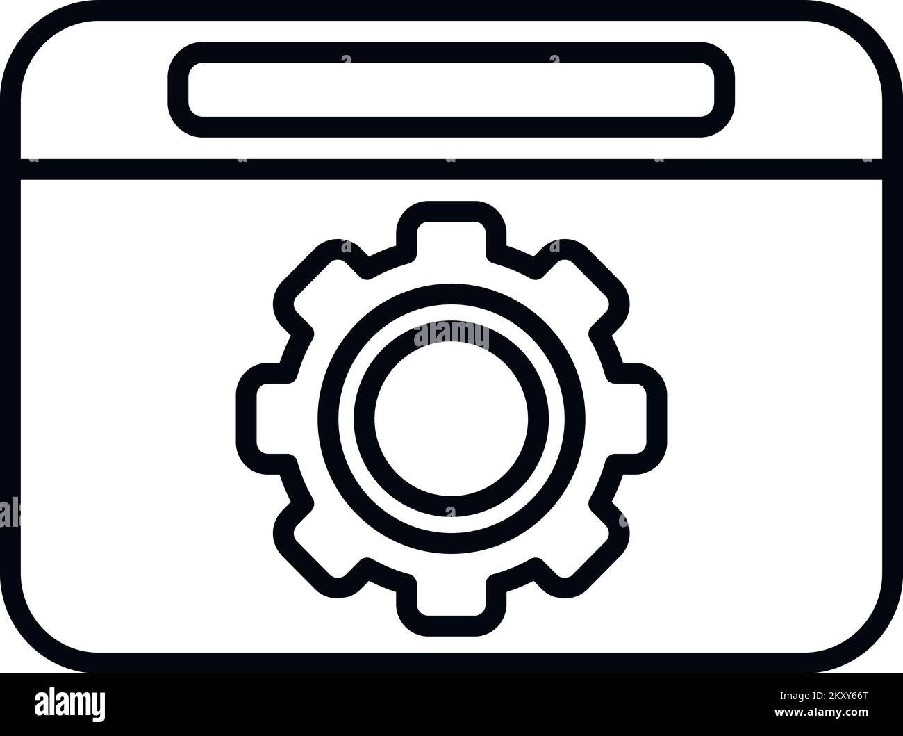 Gear system icon outline vector. Button interface. Internet website Stock Vector