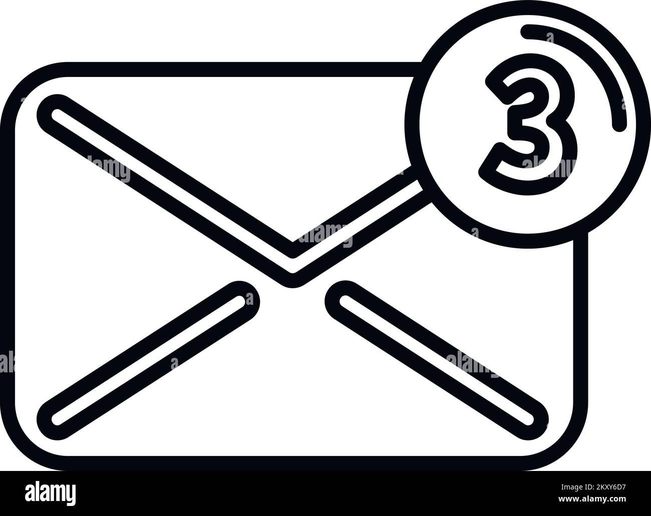 Mail inbox icon outline vector. Button interface. Contact movie Stock ...