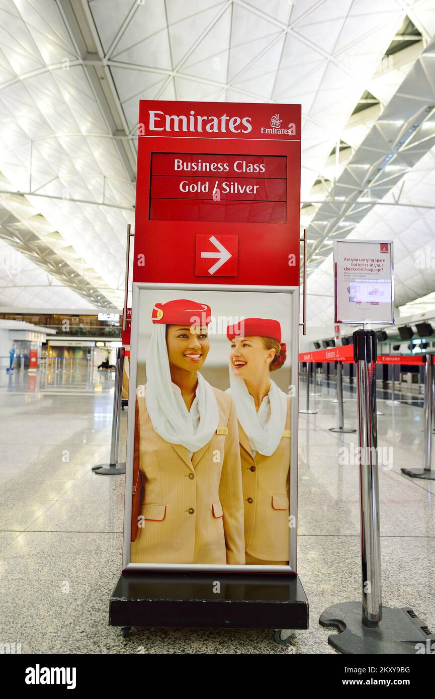 HONG KONG SEPTEMBER 09, 2015 Emirates checkin counter design