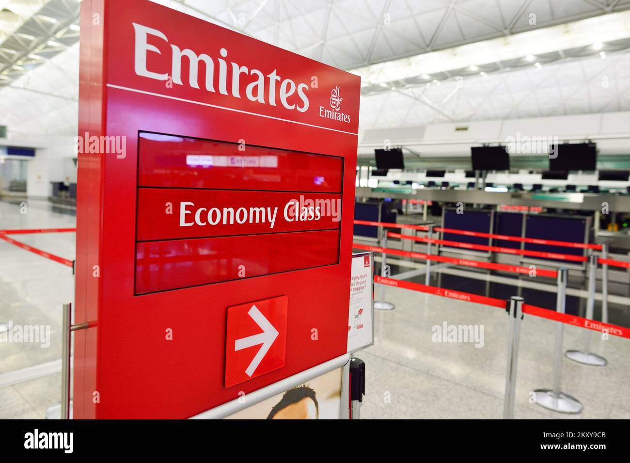 HONG KONG SEPTEMBER 09, 2015 Emirates checkin counter design