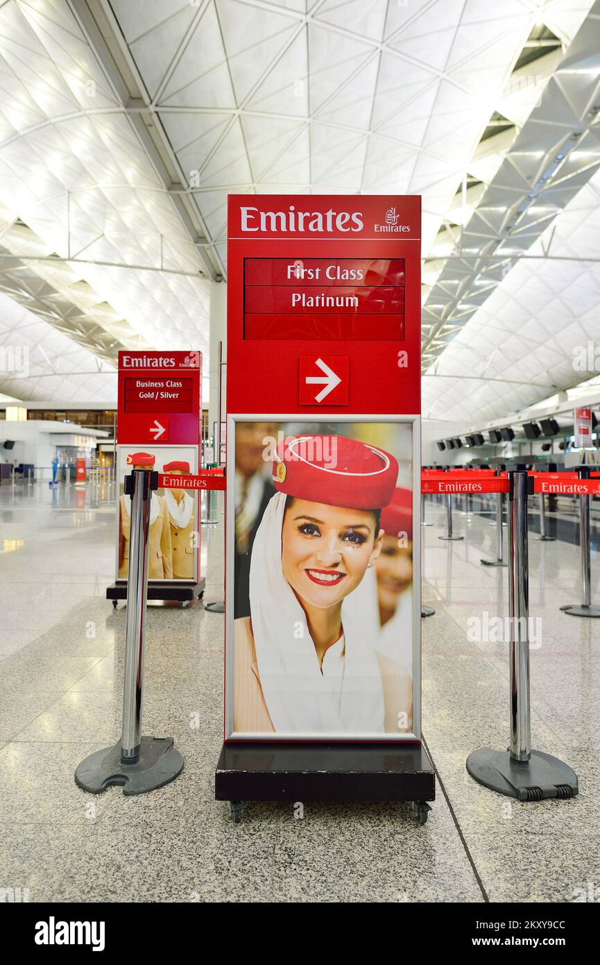 HONG KONG SEPTEMBER 09, 2015 Emirates checkin counter design