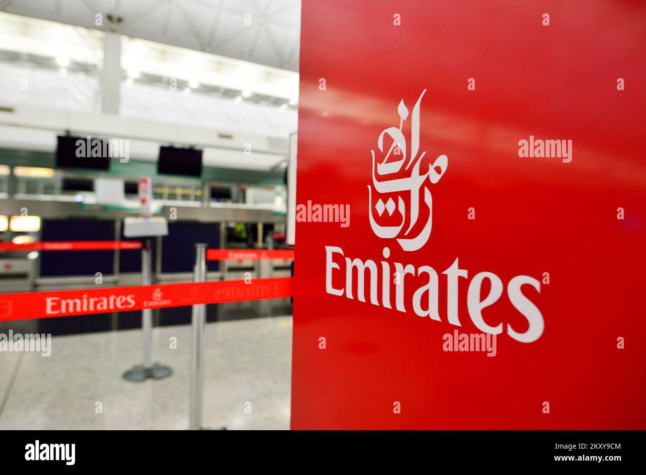 HONG KONG SEPTEMBER 09, 2015 Emirates checkin counter design