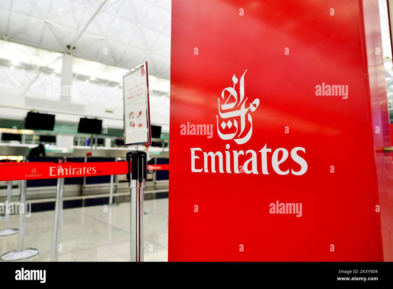 HONG KONG SEPTEMBER 09, 2015 Emirates checkin counter design