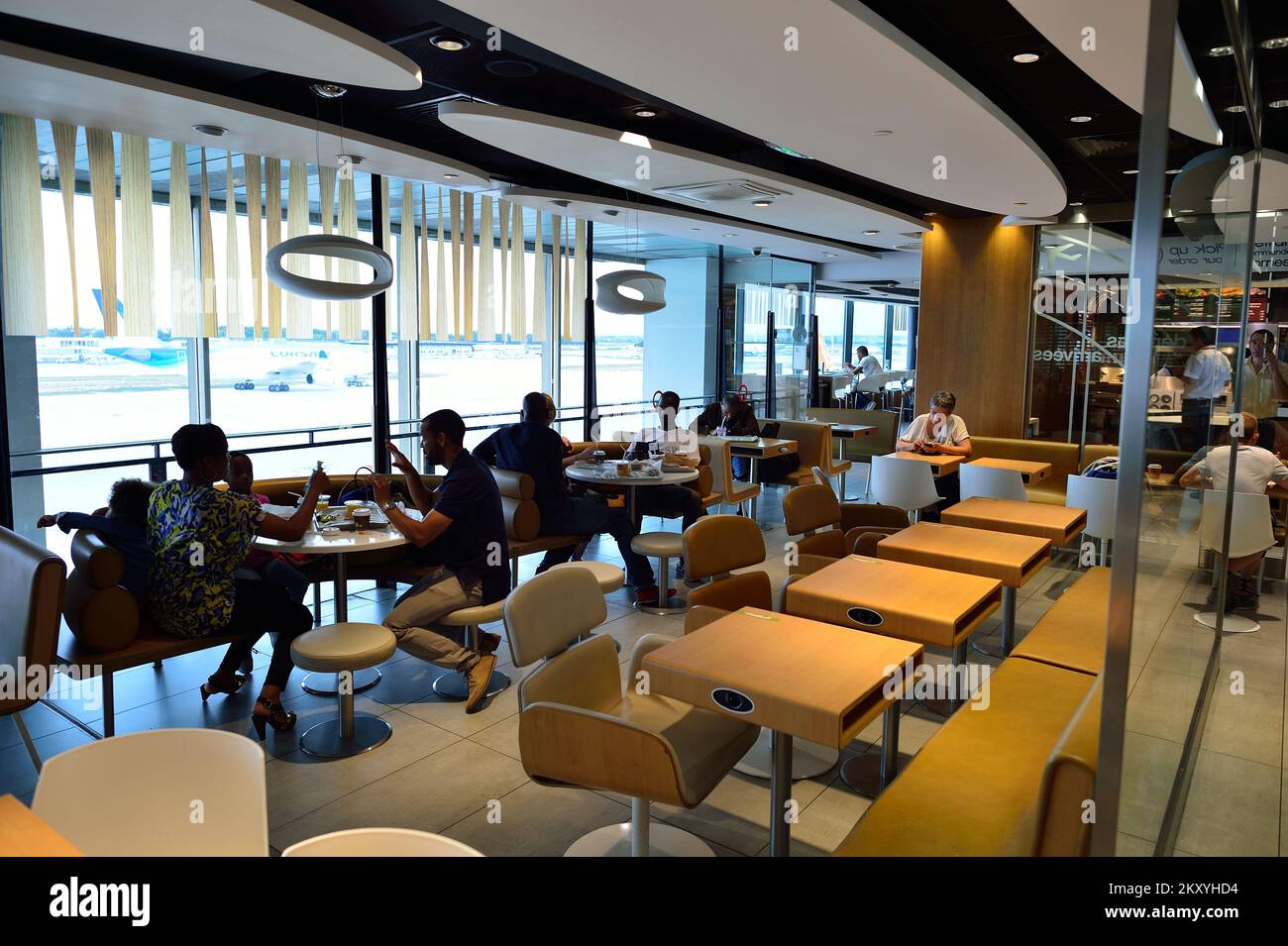 PARIS AUGUST 08, 2015 McDonald's restaurant interior. McDonald's is