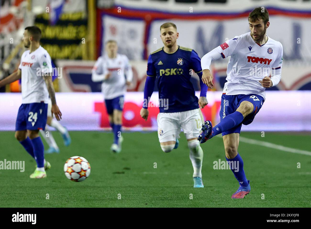 Ferro of Hajduk Split during the HT First League match between HNK Hajduk  Split and GNK Dinamo Zagreb at the Poljud Stadium on March 12, 2022 in Split,  Croatia. Photo: Miroslav Lelas/PIXSELL